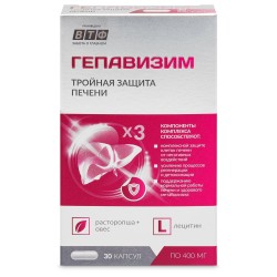 Гепавизим тройная защита печени, капс. 400 мг №30 БАД к пище (расторопша + овес + лецитин)