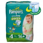 Подгузники-трусики для мальчиков, Pampers (Памперс) 9-14 кг №16 актив бой макси