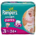 Подгузники-трусики для девочек, Pampers (Памперс) 6-11 кг №24 актив герл миди